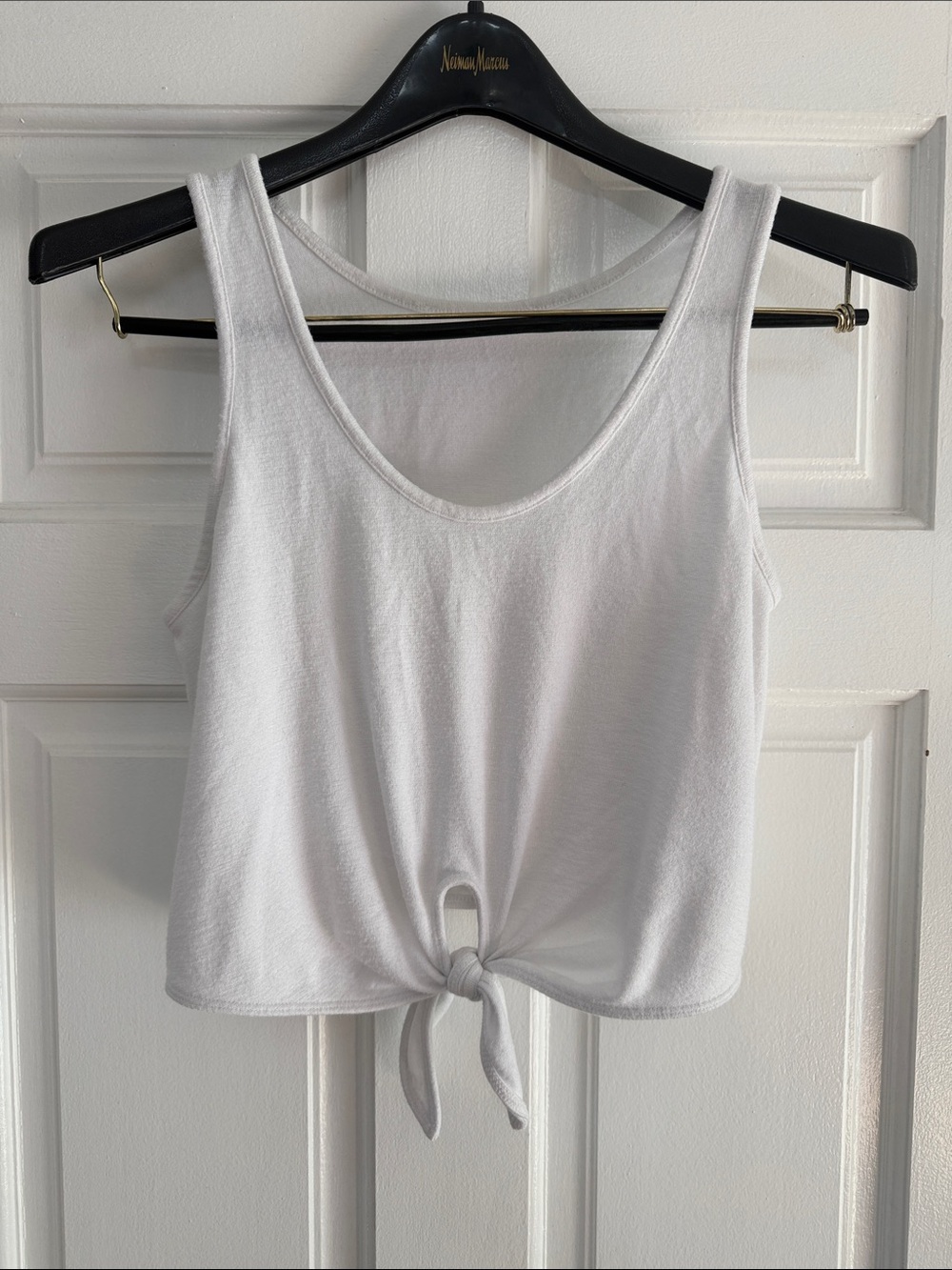 Aritzia Wilfred Free Tie-Front Knot Cropped Tank Top White - Size S